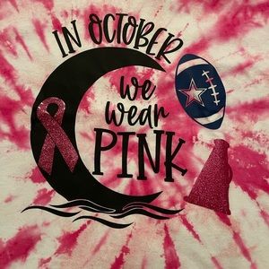 Gildan unisex Small white,Tie Dyed pink w Cowboys. B208